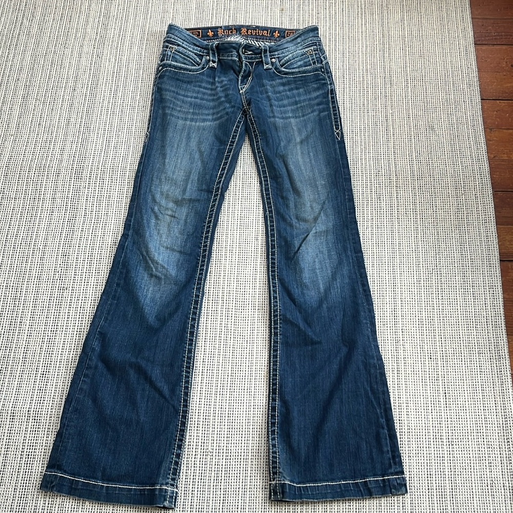 Rock Revival Scarlett Wide Leg Jeans Size 28